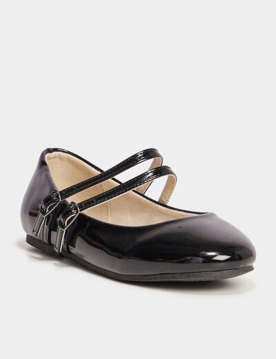 Ballerines vernies à bout rond noir fille