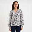 Blouse manches ballons coton ecru femme