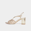 Sandales brides tress&eacute;es Mosquitos jaune or femme