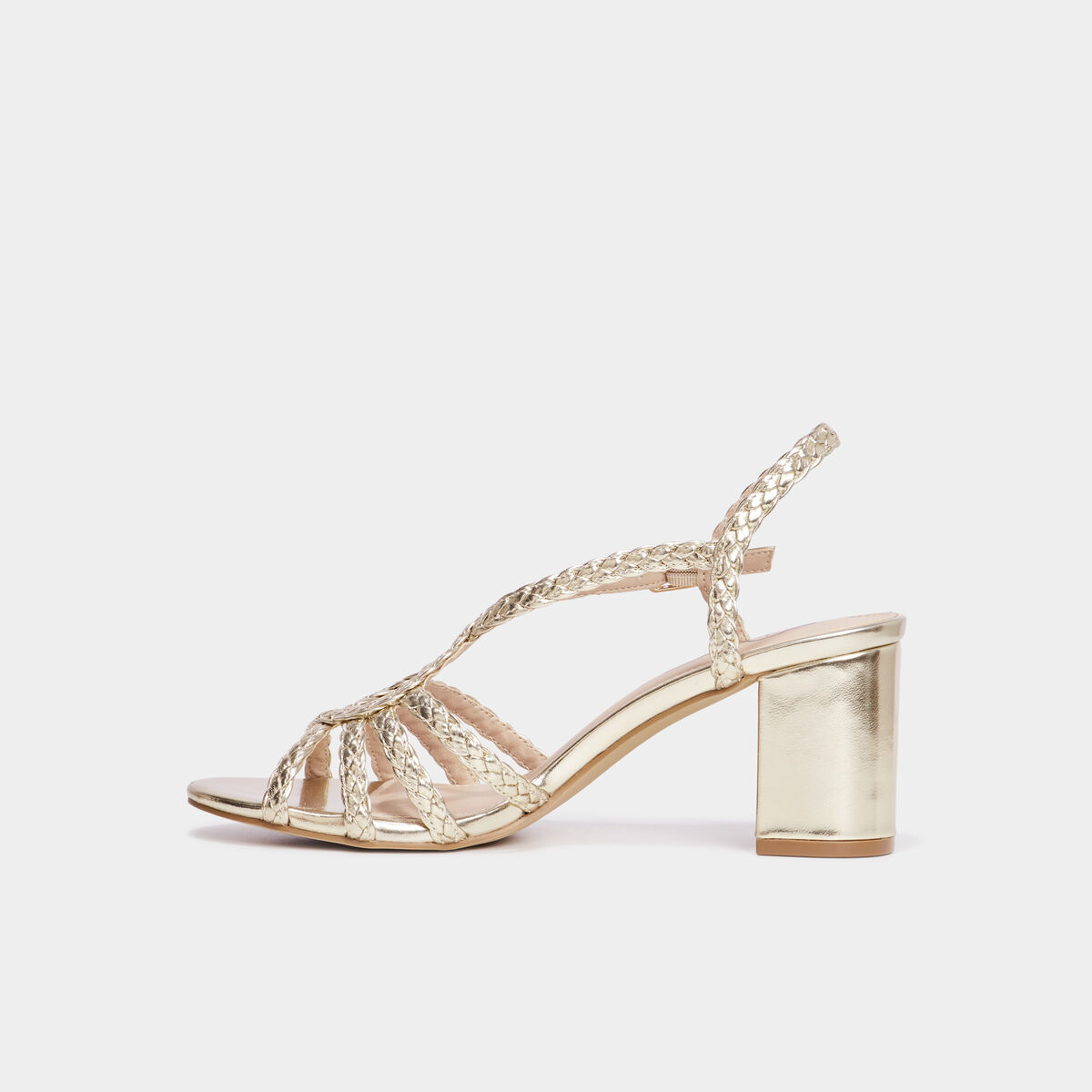 Sandales brides tress&eacute;es Mosquitos jaune or femme