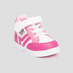 Baskets montantes à scratchs Kicone rose bébé fille