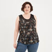 Débardeur col rond en dentelle noir femme grande taille