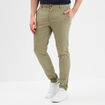 Pantalon chino slim coton vert kaki homme