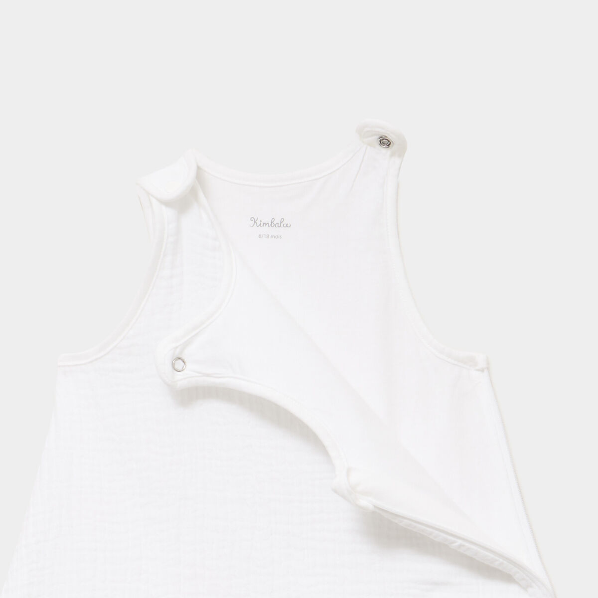 Gigoteuse gaze coton sans manches TOG 1 blanc b&eacute;b&eacute;