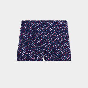 Bas de pyjama short liseré dentelle bleu marine femme
