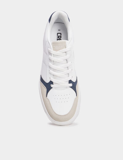 Tennis basses à lacets blanc homme
