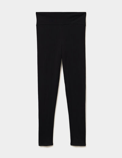 Legging taille haute coton noir femme