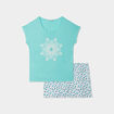Ensemble pyjama 2 pièces short gris clair femme