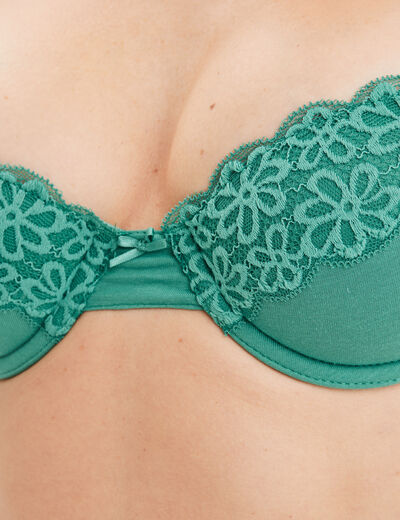 Soutien-gorge corbeille dentelle vert menthe femme