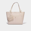 Sac cabas avec porte-cartes ivoire femme