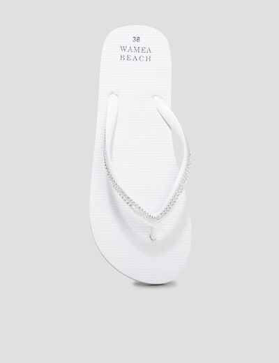 Tongs avec strass Wamea Beach blanc femme
