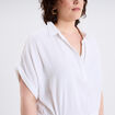 Robe manches courtes en gaze de coton blanc femme grande taille