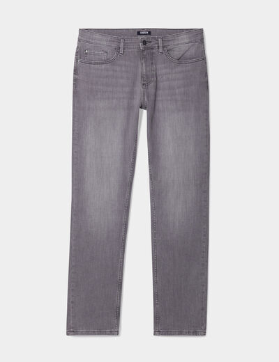Jeans regular 5 poches denim gris homme