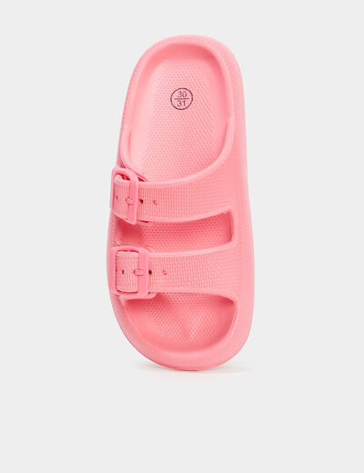 Mules avec boucles rose fille