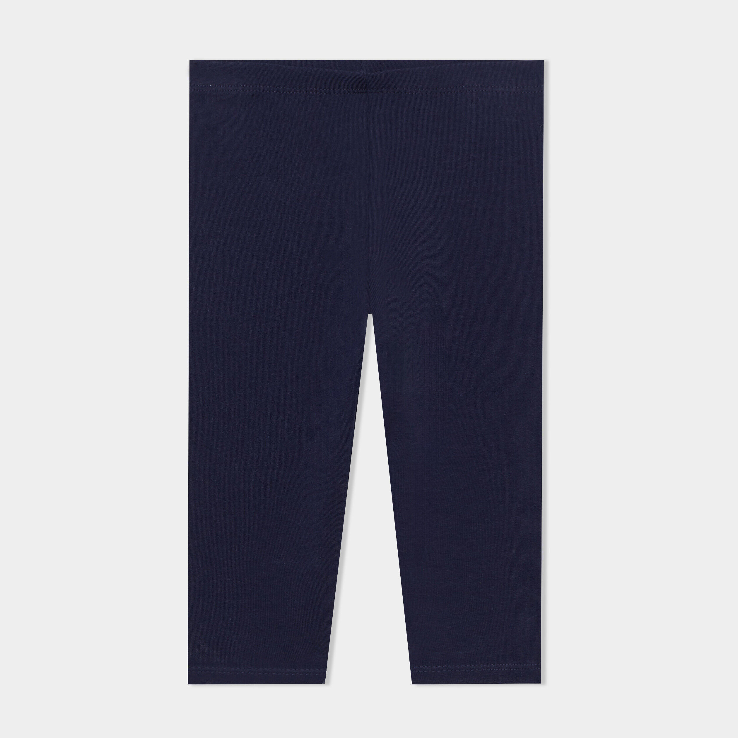 Legging uni en coton bleu marine bébé fille LH