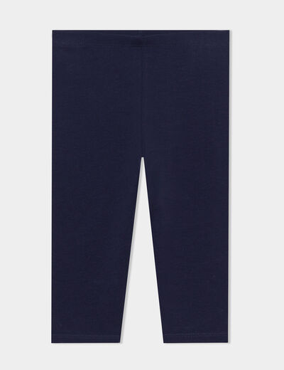 Legging uni en coton bleu marine bébé fille