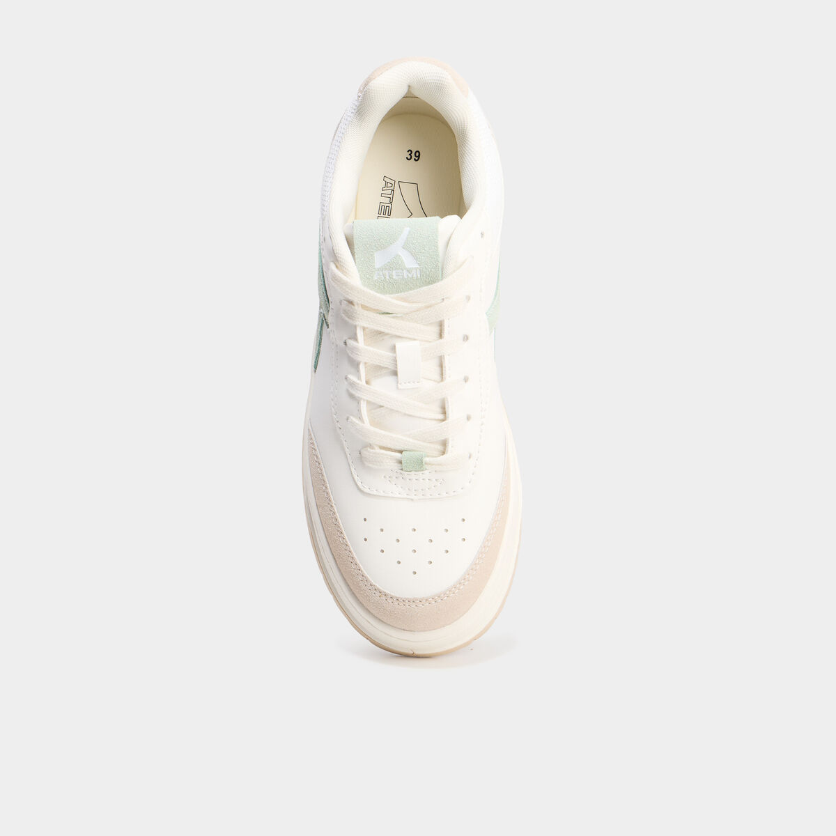Tennis basses &agrave; lacets vert femme