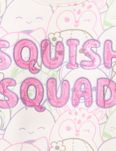 Sweat à sequins Squishmallow ivoire fille