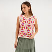 D&eacute;bardeur sans manches effet crochet multicolore femme