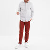 Chemise droite imprimée manches longues ecru homme