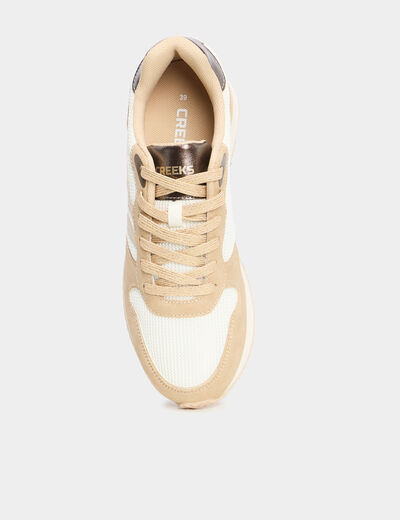 Baskets bi-matière à lacets Creeks sable femme