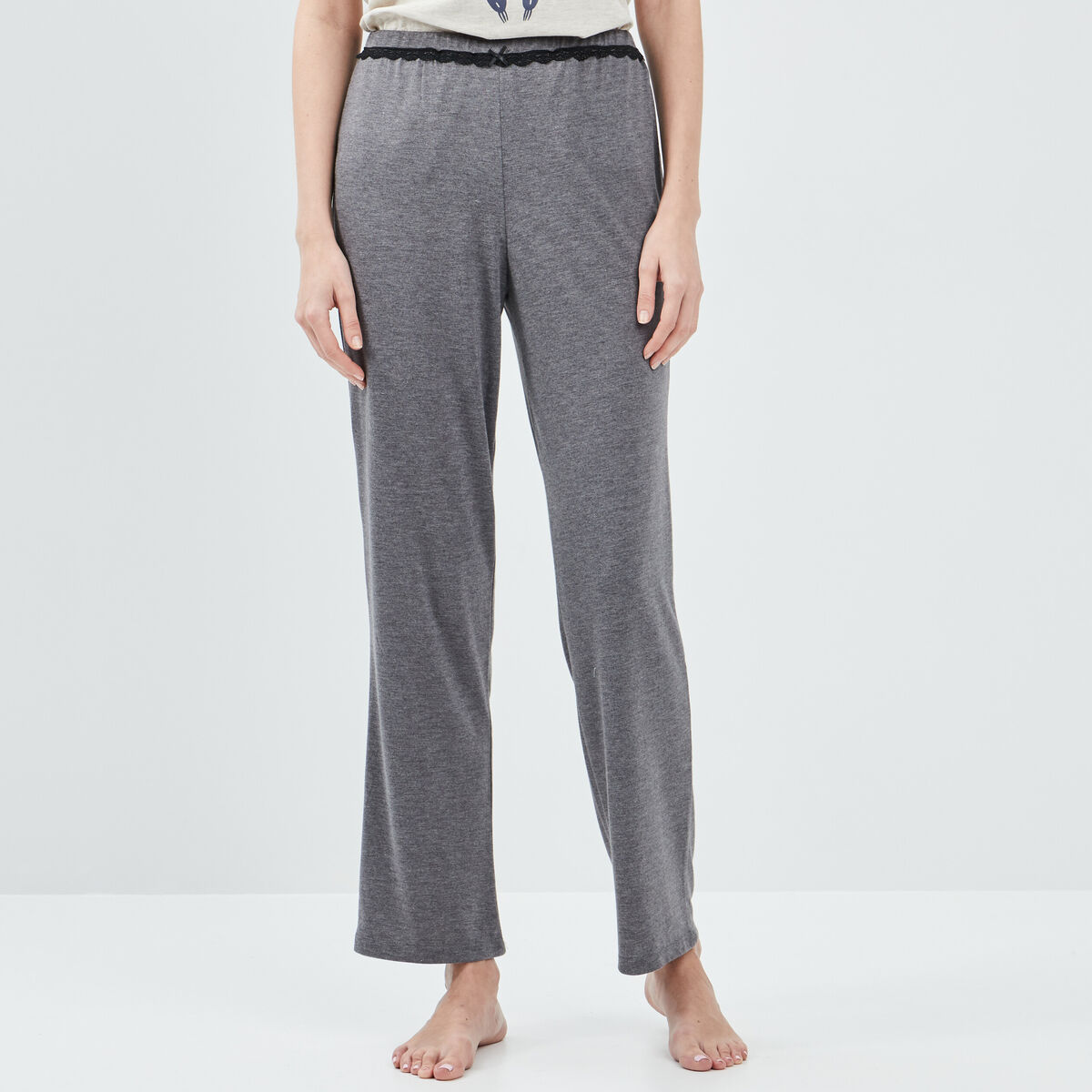 Bas de pyjama gris foncé femme
