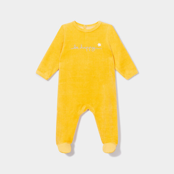 dors bien velours manches longues jaune moutarde bebe Dors-bien velours manches longues jaune moutarde bébé