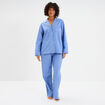 Ensemble pyjama 2 pi&egrave;ces coton bleu clair femme