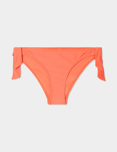 Bas de maillot de bain détails noeuds orange femme