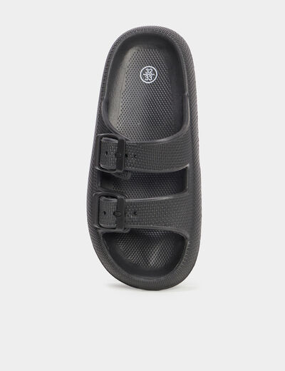 Mules avec boucles noir garçon