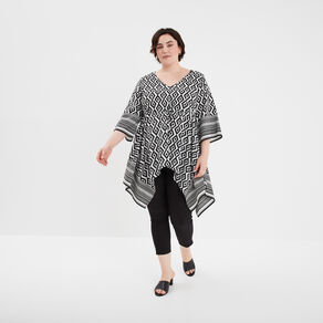 Tunique droite asymétrique ecru femme grande taille