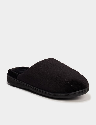 Chaussons mules noir femme