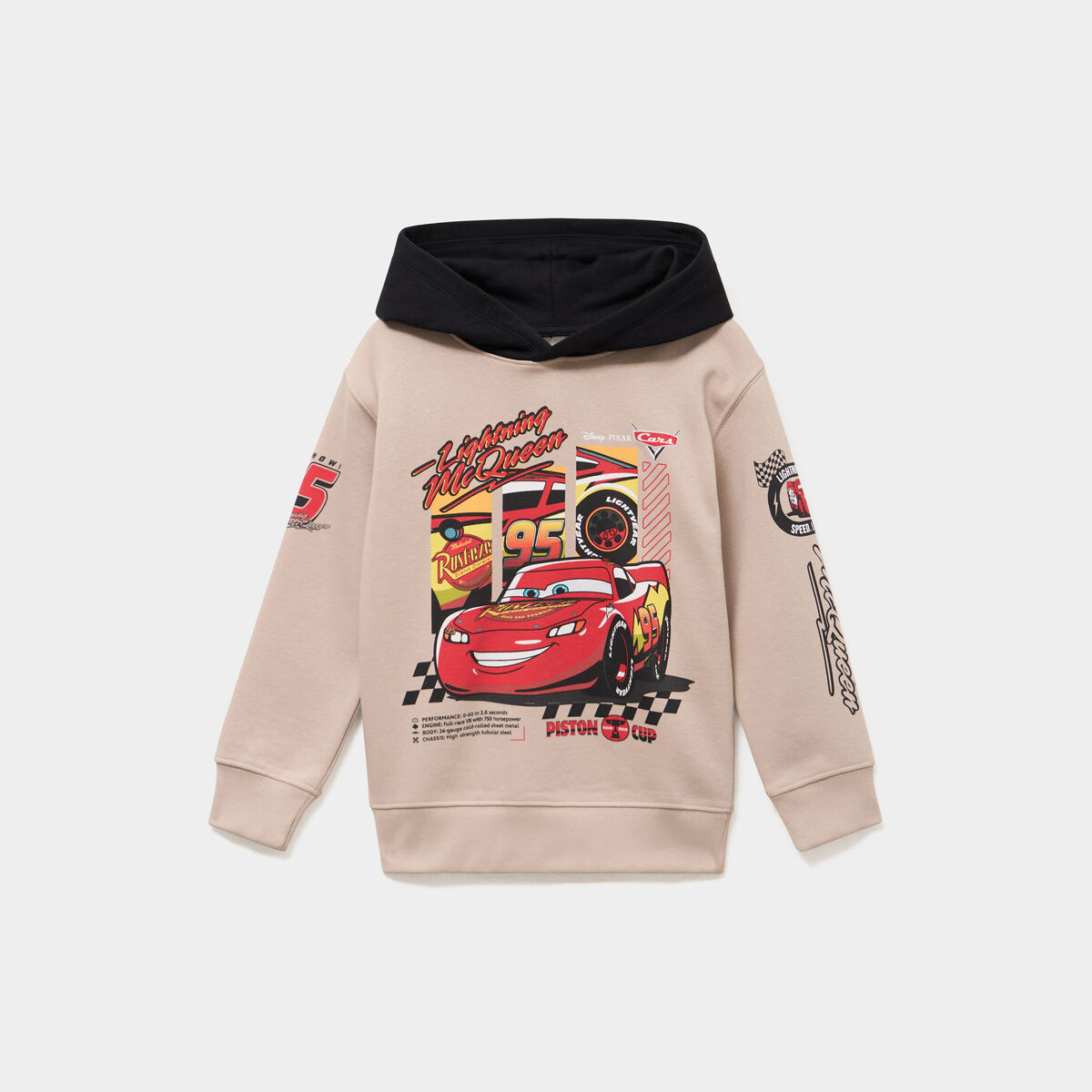 Sweat hoodie &agrave; capuche Cars sable gar&ccedil;on