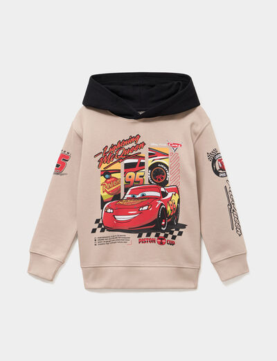 Sweat hoodie &agrave; capuche Cars sable gar&ccedil;on