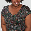 T-shirt manches courtes noir femme grande taille