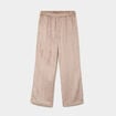 Pantalon effet polaire d&eacute;tails torsades beige femme