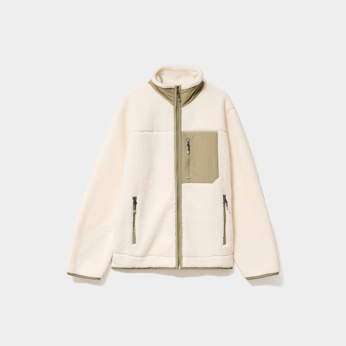 Veste zipp&eacute;e effet sherpa 3 poches blanc femme