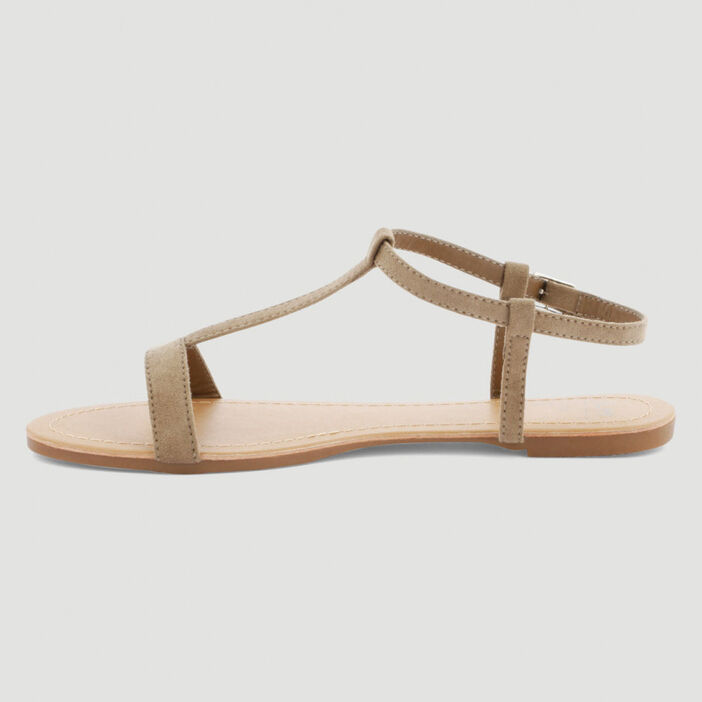 Sandales plates femme taupe
