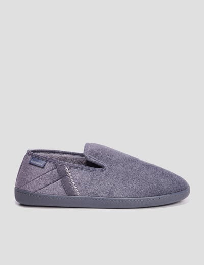 Pantoufles fourrées Isotoner gris homme