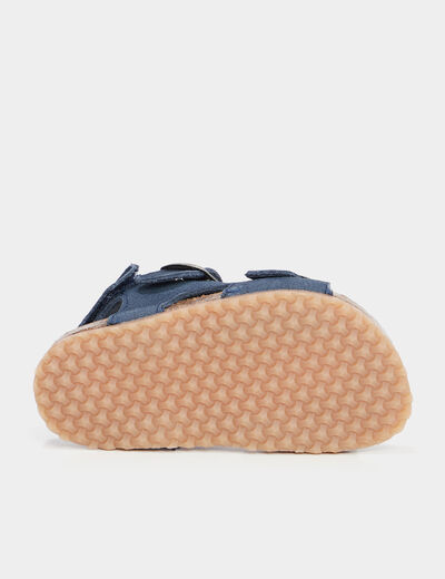 Sandales cuir boucles et scratchs Creeks bleu bébé fille