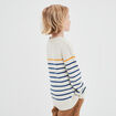 Pull col rond coton manches longues ecru garçon
