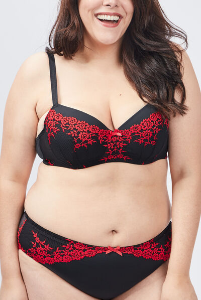Soutien-gorge corbeille grande taille rouge femme grande taille