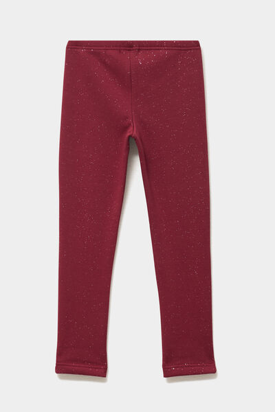 Legging doubl&eacute; chaud bordeaux fille