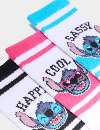 Lot 3 paires chaussettes Stitch multicolore fille