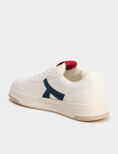 Tennis basses &agrave; lacets semelle plate multicolore homme