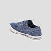 Tennis basses en toile &agrave; lacets bleu homme