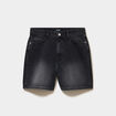 Short mom en jean 5 poches denim noir femme