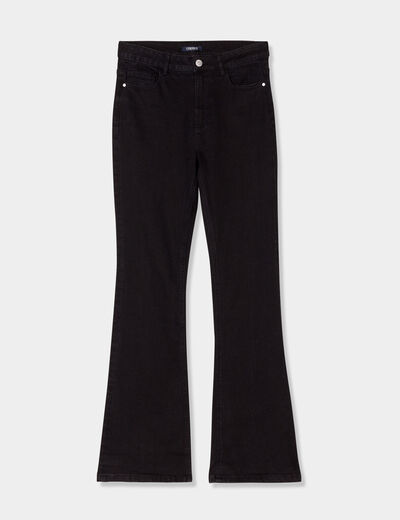 Jeans flare 5 poches denim noir femme