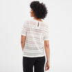 T-shirt effet macramé col rond Creeks blanc femme