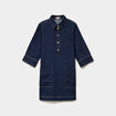 Robe courte en jean col chemise coton denim brut femme
